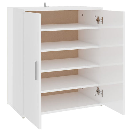 Schoenenkast 60x35x70 cm bewerkt hout hoogglans wit - AllerleiShop