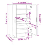 Schoenenkast 60x35x92 cm bewerkt hout zwart - AllerleiShop