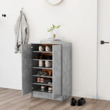 Schoenenkast 60x35x92 cm bewerkt hout betongrijs - AllerleiShop