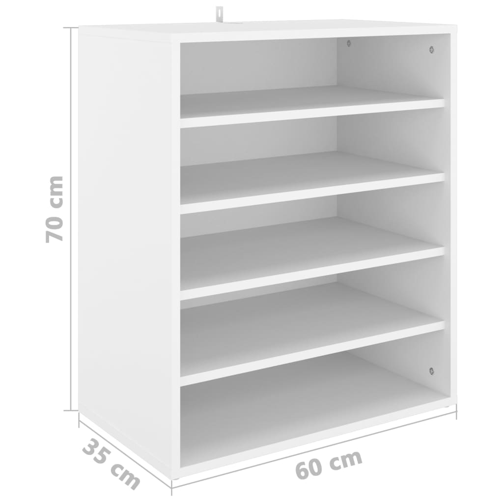 Schoenenkast 60x35x70 cm bewerkt hout wit - AllerleiShop