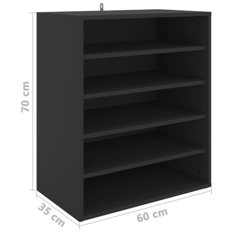 Schoenenkast 60x35x70 cm bewerkt hout zwart - AllerleiShop