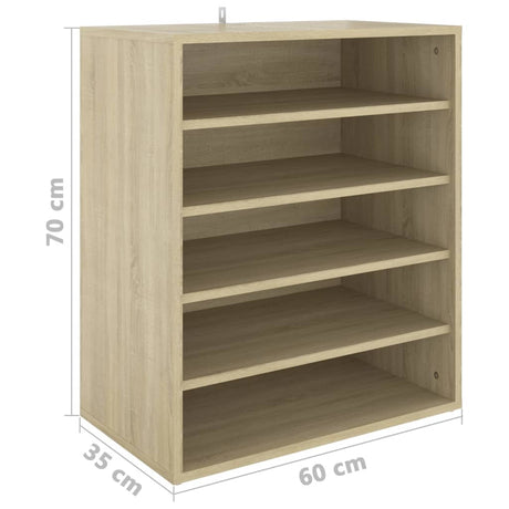 Schoenenkast 60x35x70 cm bewerkt hout sonoma eikenkleurig - AllerleiShop