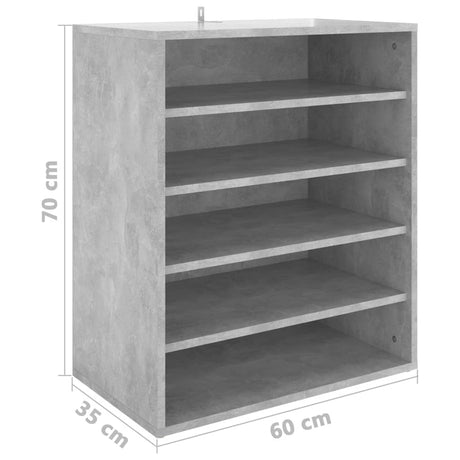 Schoenenkast 60x35x70 cm bewerkt hout betongrijs - AllerleiShop