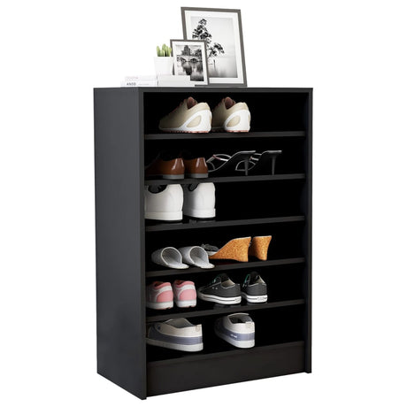 Schoenenkast 60x35x92 cm bewerkt hout zwart - AllerleiShop