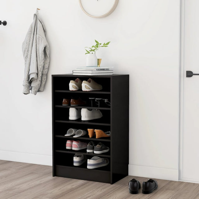 Schoenenkast 60x35x92 cm bewerkt hout zwart - AllerleiShop