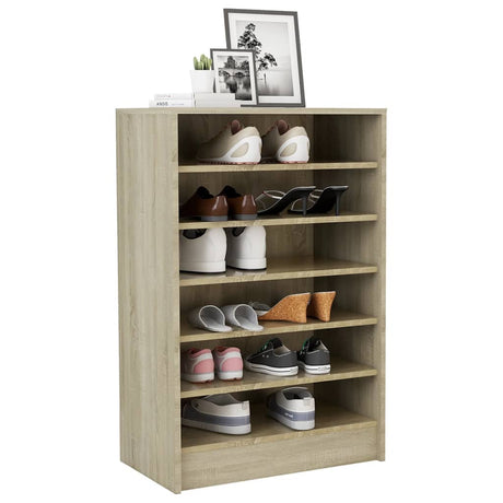 Schoenenkast 60x35x92 cm bewerkt hout sonoma eikenkleurig - AllerleiShop