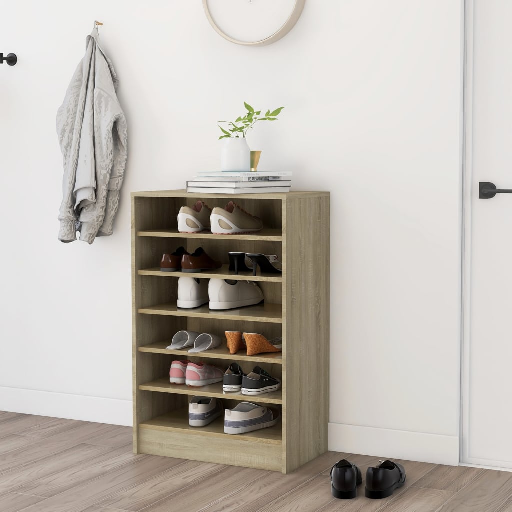 Schoenenkast 60x35x92 cm bewerkt hout sonoma eikenkleurig - AllerleiShop