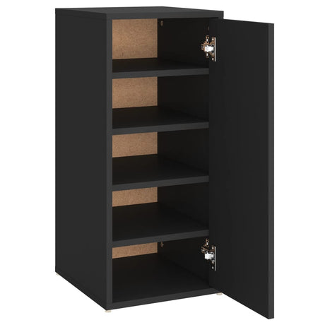 Schoenenkast 32x35x70 cm bewerkt hout zwart - AllerleiShop