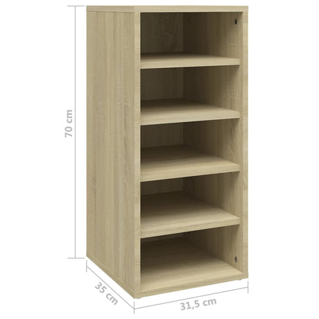 Schoenenkast 31,5x35x70 cm bewerkt hout sonoma eikenkleurig - AllerleiShop