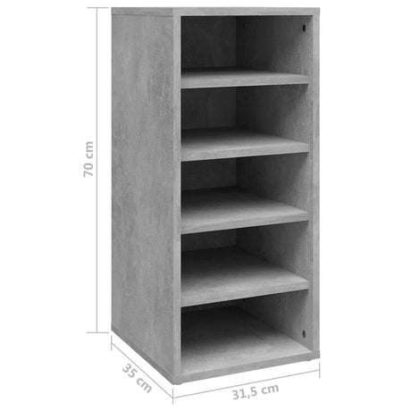 Schoenenkast 31,5x35x70 cm bewerkt hout betongrijs - AllerleiShop