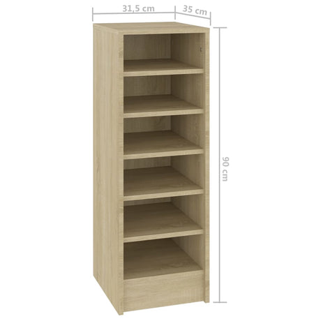 Schoenenkast 31,5x35x90 cm bewerkt hout sonoma eikenkleurig - AllerleiShop