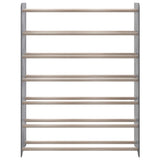 Schoenenrek 90x24x117 cm bewerkt hout grijs - AllerleiShop