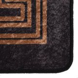 Vloerkleed wasbaar anti-slip 160x230 cm zwart en goudkleurig