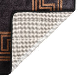 Vloerkleed wasbaar anti-slip 160x230 cm zwart en goudkleurig