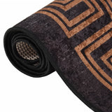 Vloerkleed wasbaar anti-slip 160x230 cm zwart en goudkleurig