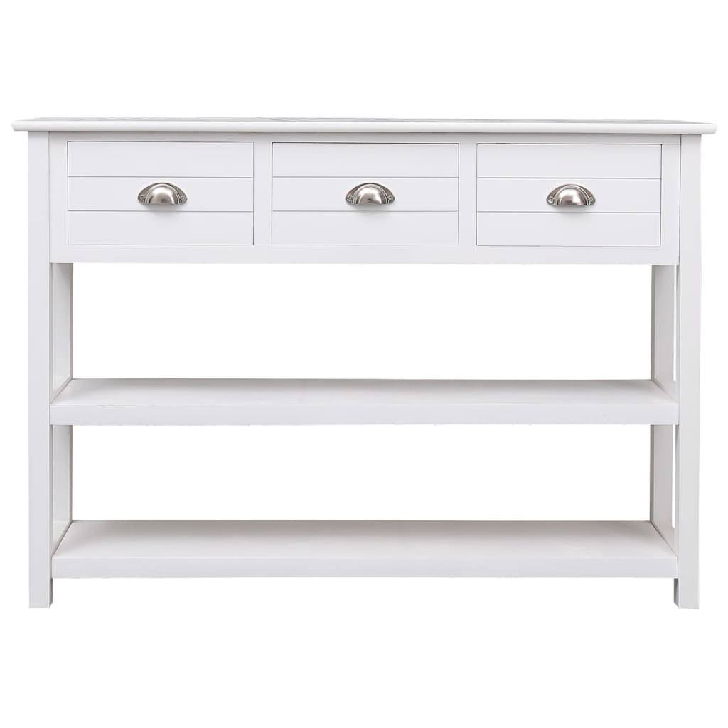 Dressoir 108x30x76 cm massief paulowniahout wit - AllerleiShop