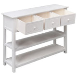 Dressoir 108x30x76 cm massief paulowniahout wit - AllerleiShop