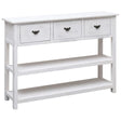 Dressoir 108x30x76 cm massief paulowniahout antiekwit - AllerleiShop