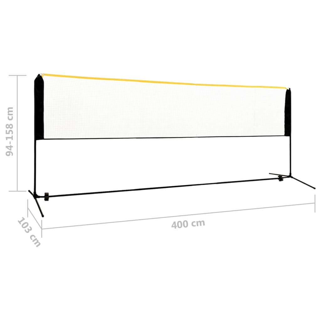 Badmintonnet verstelbaar 400x103x94-158 cm metaal - AllerleiShop