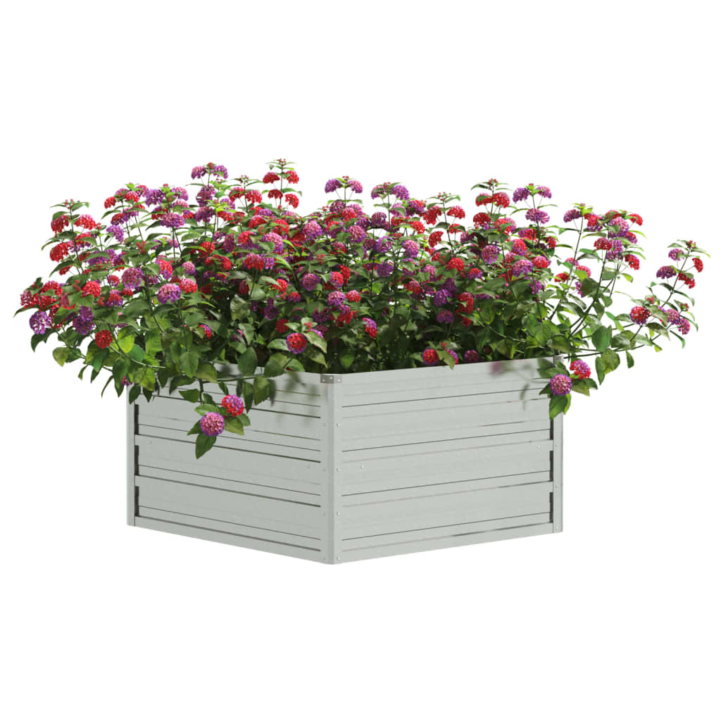 Plantenbak verhoogd 129x45 cm gegalvaniseerd staal zilverkleur