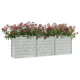 Plantenbak verhoogd 240x40x77 cm gegalvaniseerd staal zilver