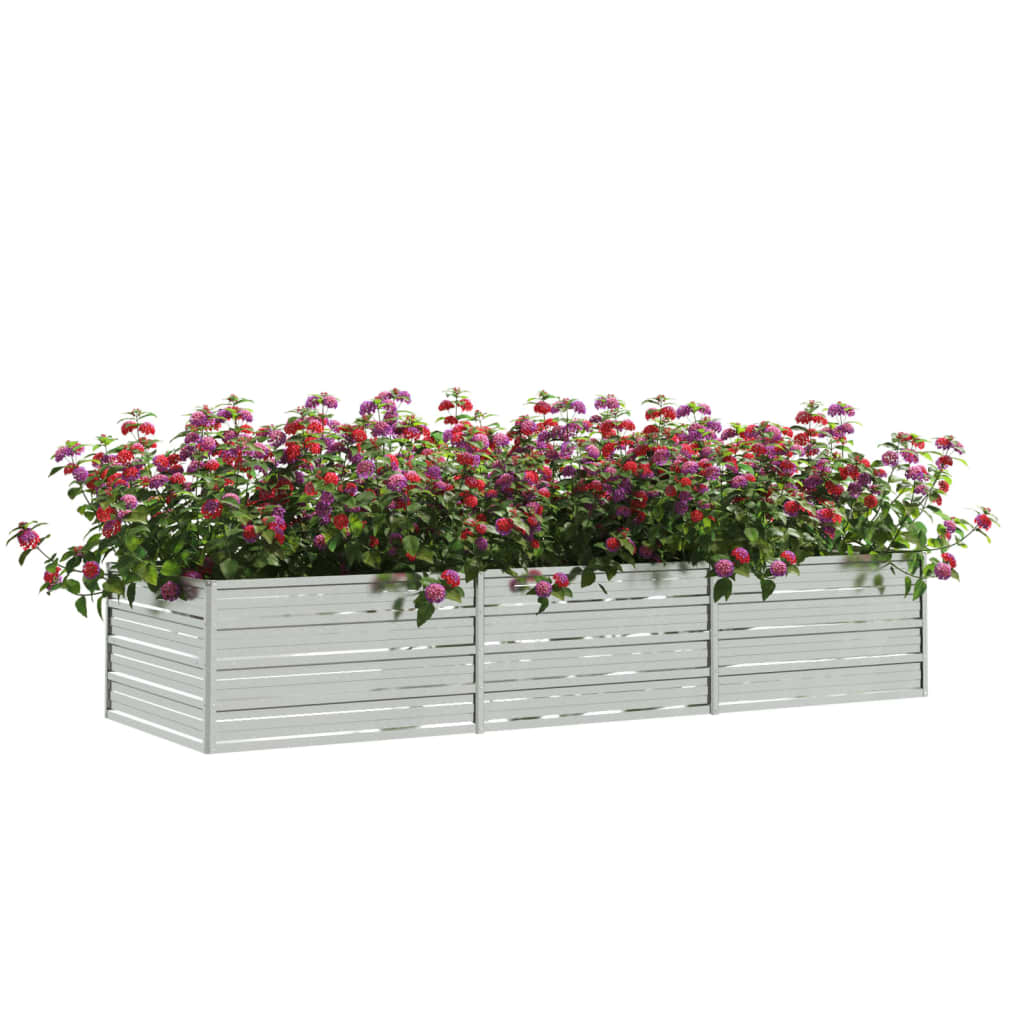 Plantenbak verhoogd 240x80x45 cm gegalvaniseerd staal zilver