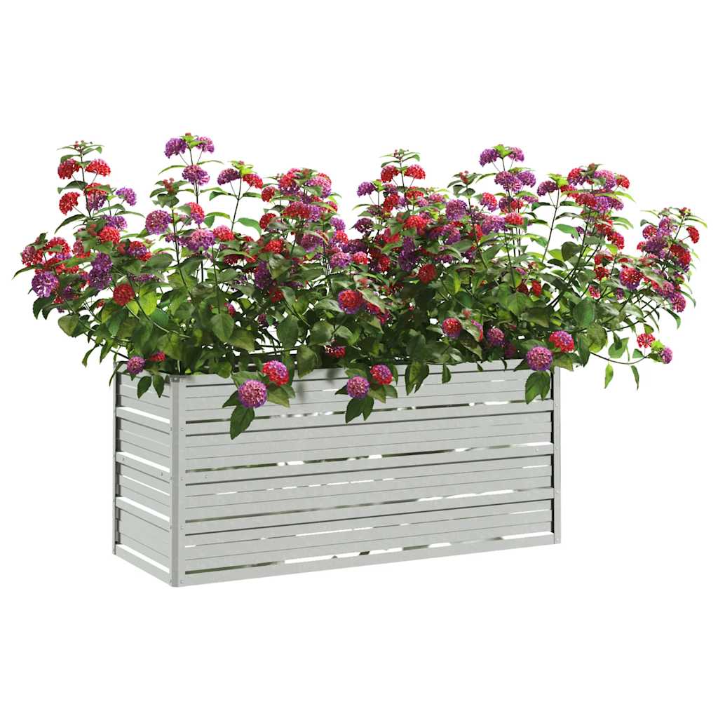 Plantenbak verhoogd 100x40x45 cm gegalvaniseerd staal zilver