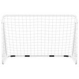 Voetbaldoel met net 180x90x120 cm staal wit