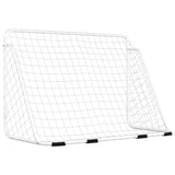 Voetbaldoel met net 180x90x120 cm staal wit