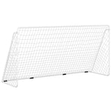 Voetbaldoel met net 366x122x182 cm staal wit - AllerleiShop