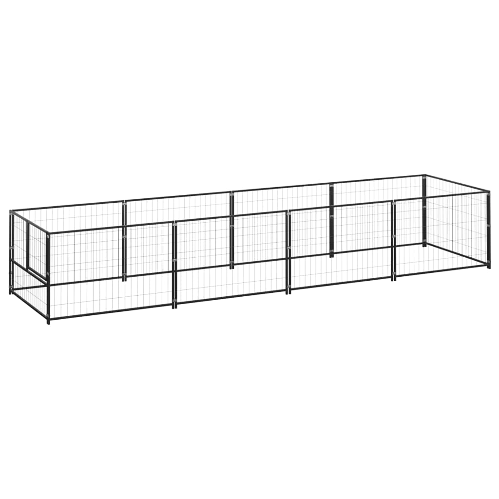 Hondenkennel 4 m² staal zwart - AllerleiShop