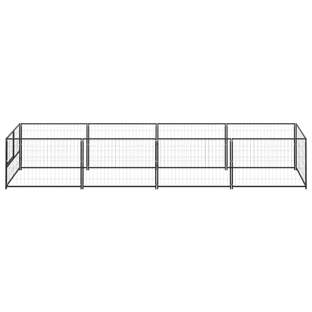 Hondenkennel 4 m² staal zwart - AllerleiShop