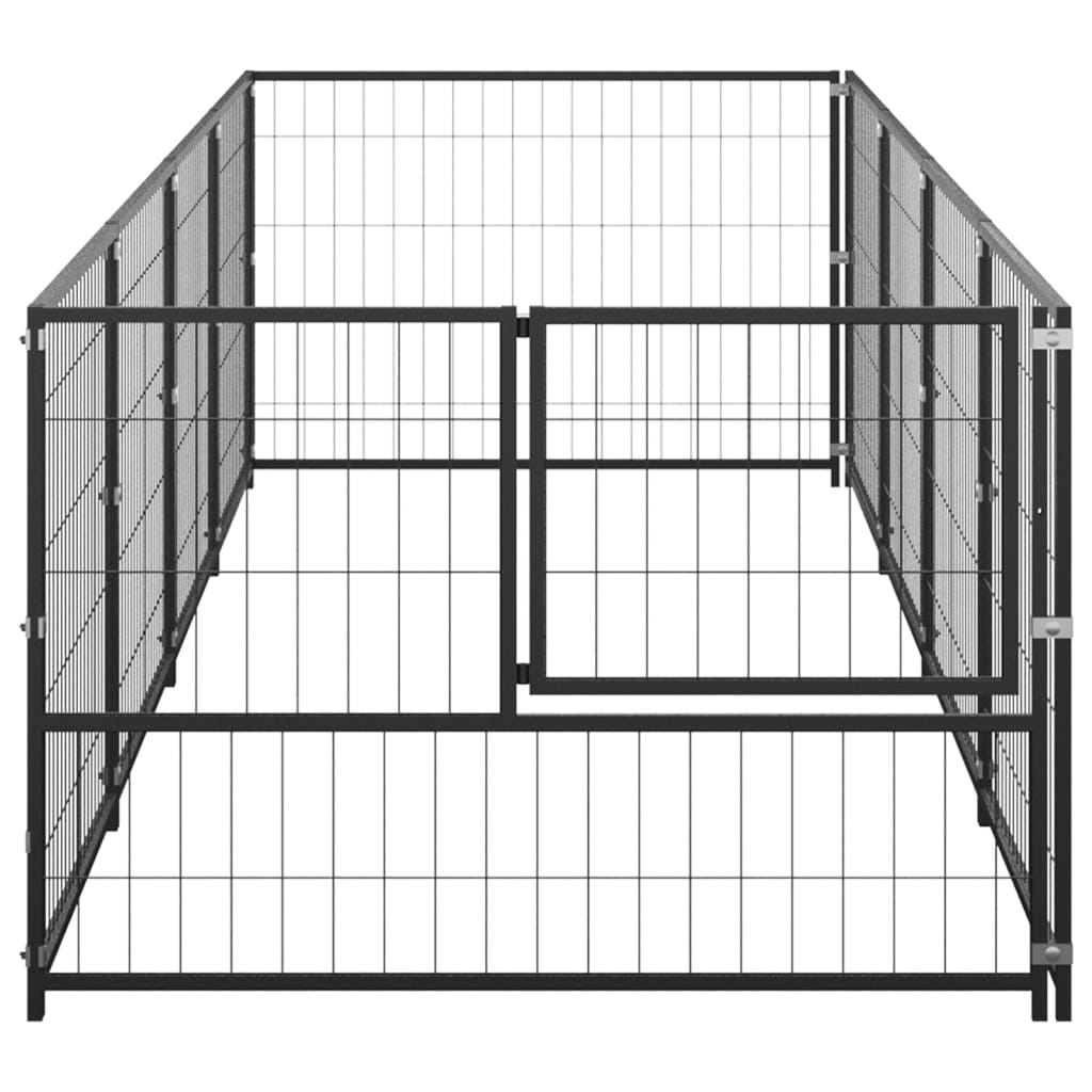 Hondenkennel 4 m² staal zwart - AllerleiShop