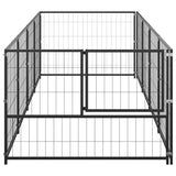 Hondenkennel 4 m² staal zwart - AllerleiShop