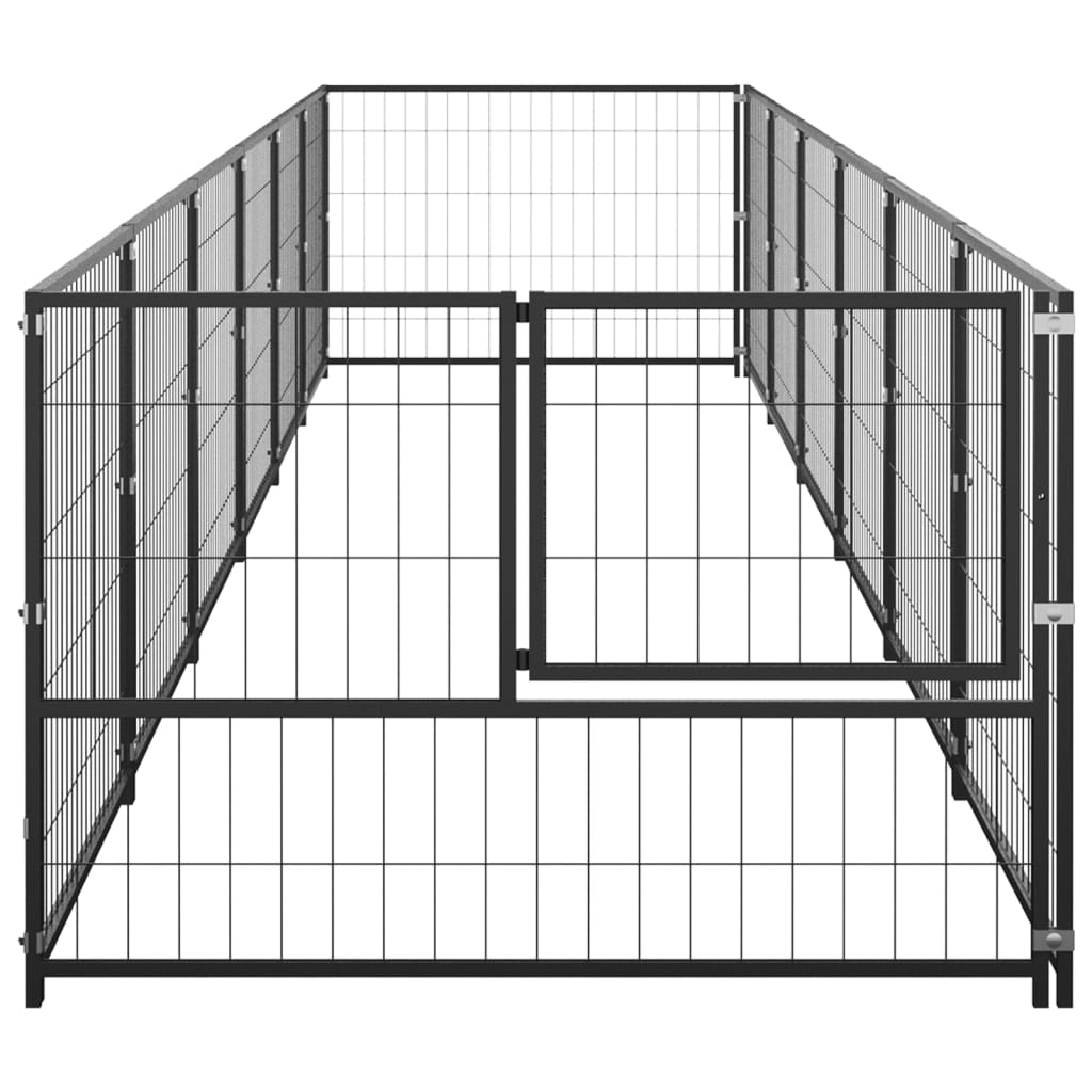 Hondenkennel 6 m² staal zwart - AllerleiShop