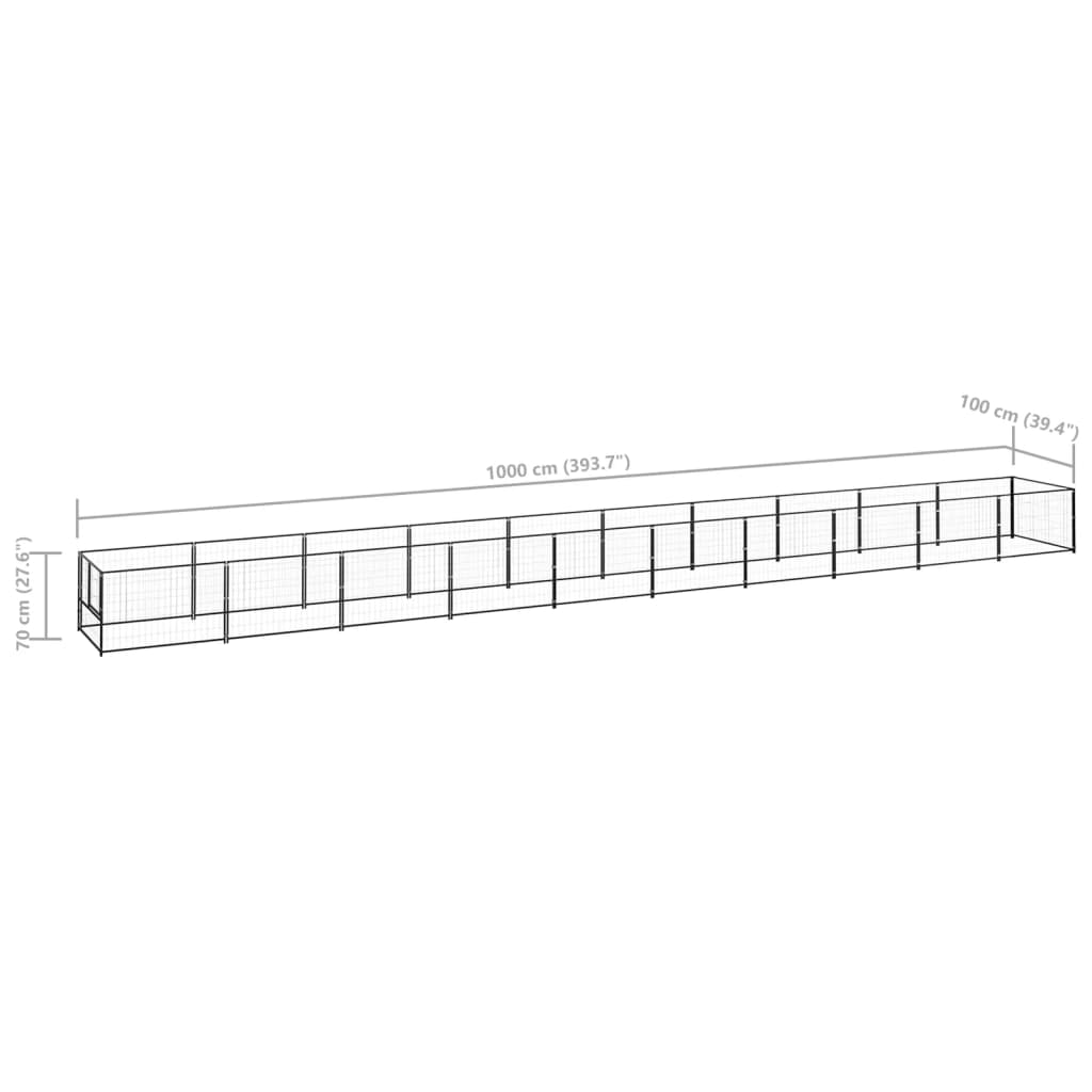 Hondenkennel 10 m² staal zwart - AllerleiShop