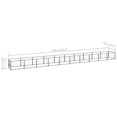 Hondenkennel 10 m² staal zwart - AllerleiShop