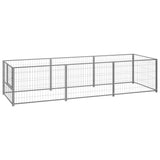 Hondenkennel 3 m² staal zilverkleurig - AllerleiShop