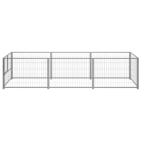 Hondenkennel 3 m² staal zilverkleurig - AllerleiShop