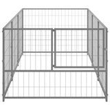 Hondenkennel 3 m² staal zilverkleurig - AllerleiShop