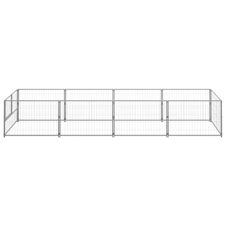 Hondenkennel 4 m² staal zilverkleurig - AllerleiShop