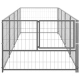 Hondenkennel 4 m² staal zilverkleurig - AllerleiShop