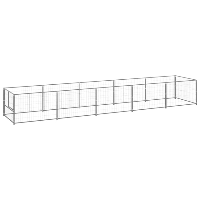 Hondenkennel 5 m² staal zilverkleurig - AllerleiShop