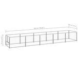 Hondenkennel 5 m² staal zilverkleurig - AllerleiShop