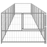 Hondenkennel 7 m² staal zilverkleurig - AllerleiShop