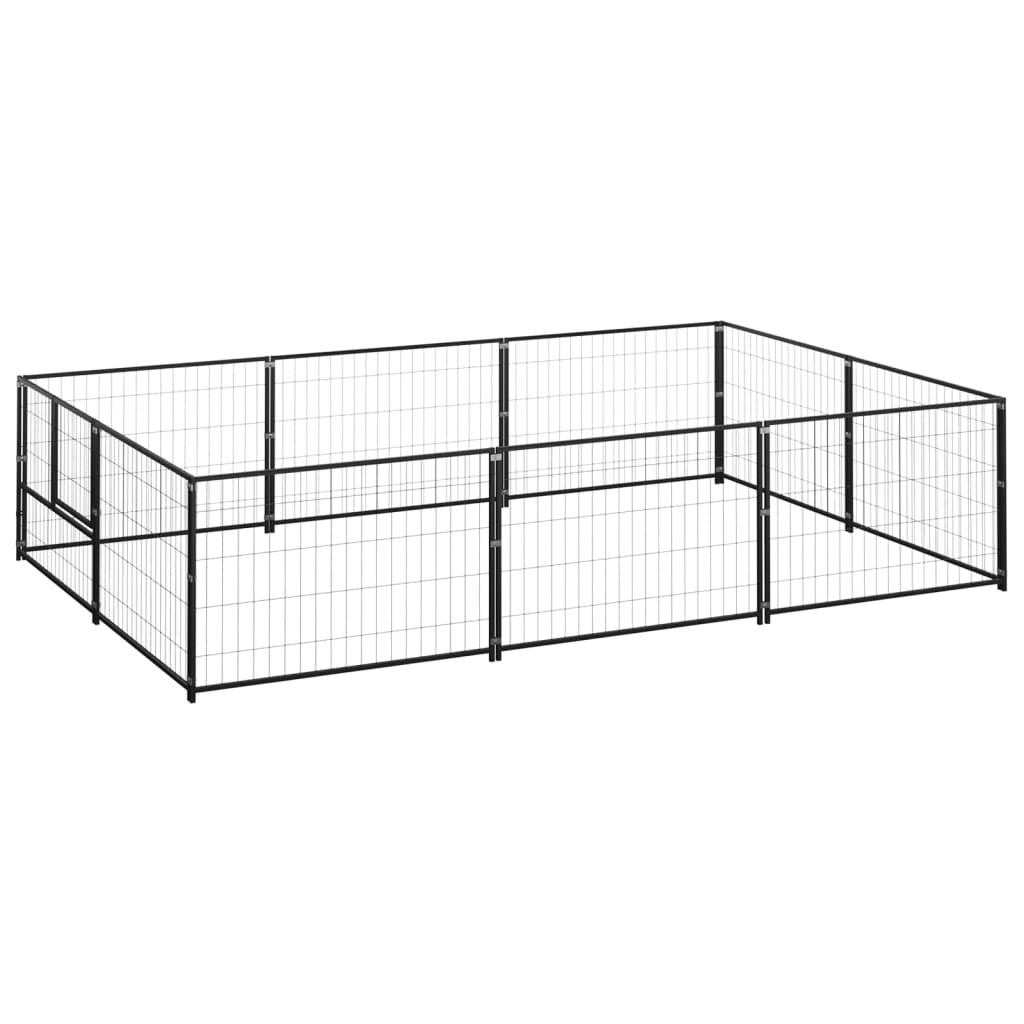 Hondenkennel 6 m² staal zwart - AllerleiShop