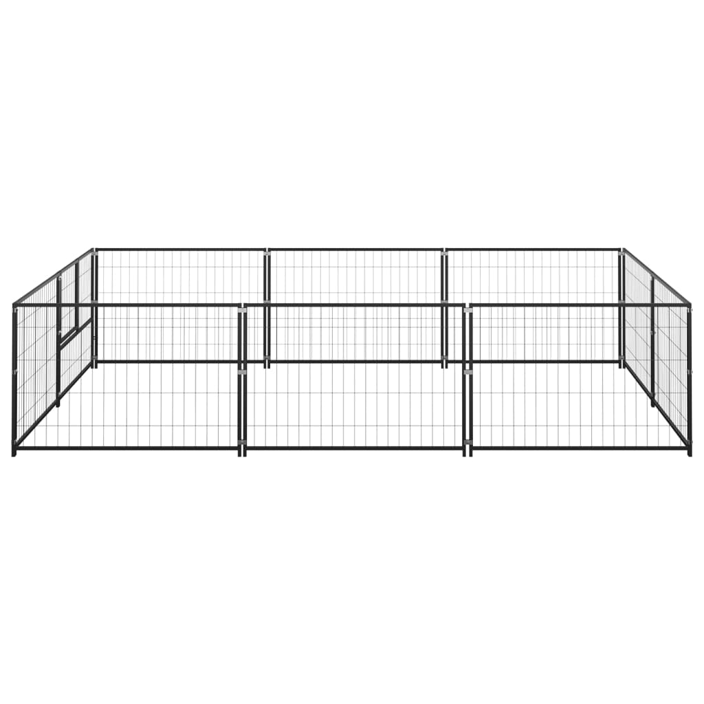 Hondenkennel 6 m² staal zwart - AllerleiShop