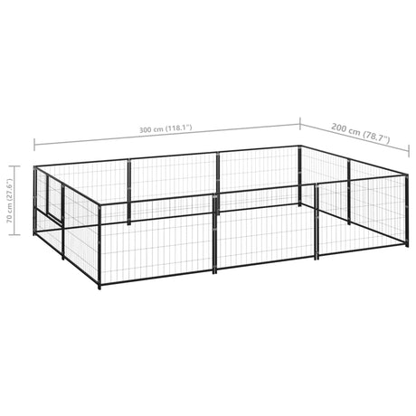 Hondenkennel 6 m² staal zwart - AllerleiShop