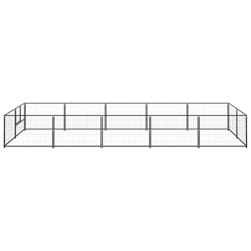 Hondenkennel 10 m² staal zwart - AllerleiShop