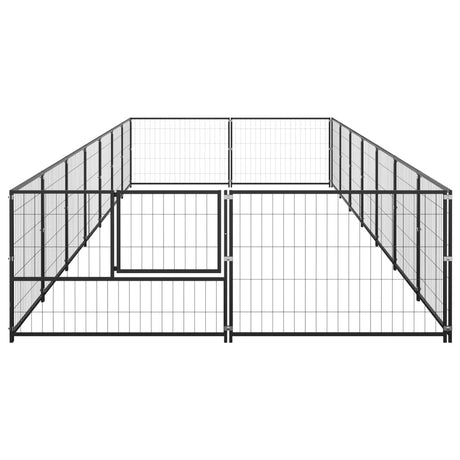 Hondenkennel 14 m² staal zwart - AllerleiShop